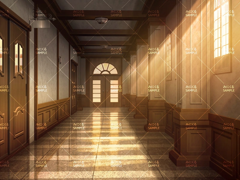 貴族・名門学校の廊下①(夕方) - 学園編13