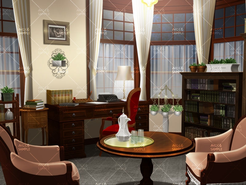 洋館の書斎(夜) - お屋敷編04