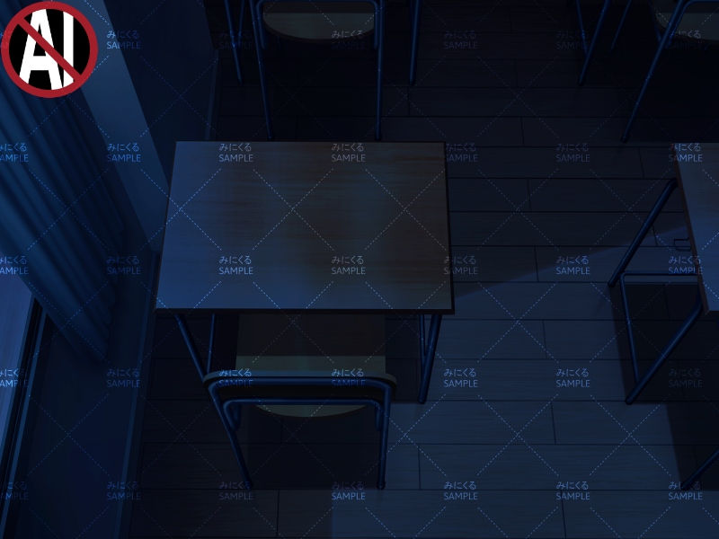 学校の机①(消灯) - 学園編11教室A