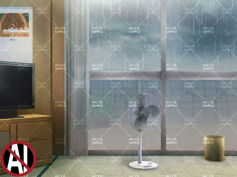 昭和の和室(雨01) - お部屋編01