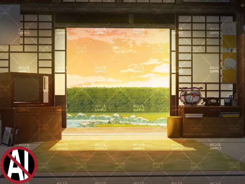 おばあちゃん家の部屋①(夕方) - お部屋編01