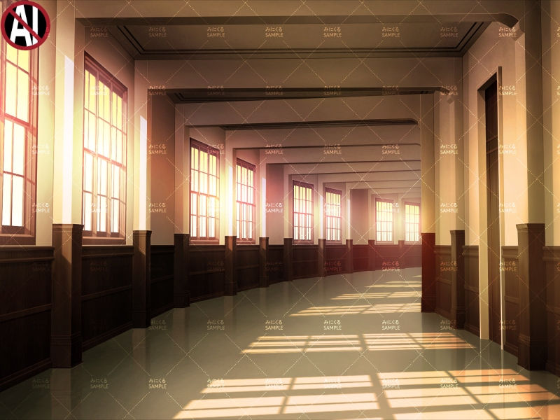 屋敷の廊下(夕方) - ファンタジー編05