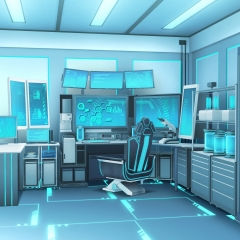 研究室B_白・青(床テクスチャ) - 未来編02-Blue×White-