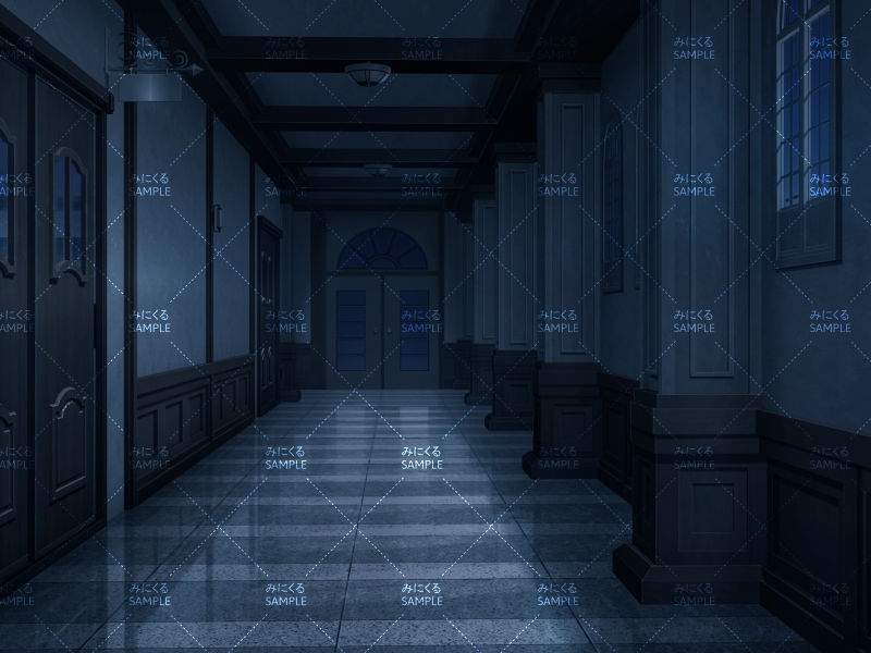 貴族・名門学校の廊下①(消灯) - 学園編13