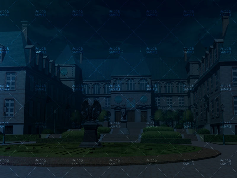 高級な学生寮外観_像あり(消灯) - 学園編13