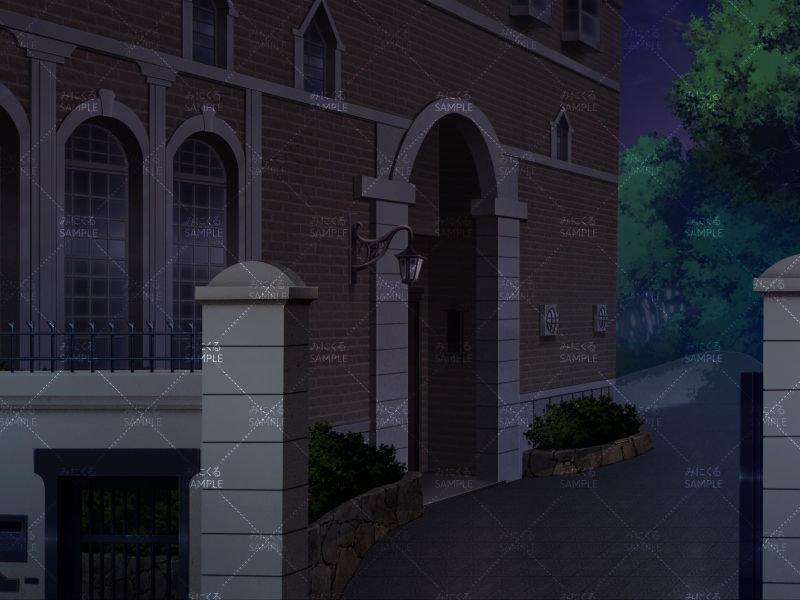 煉瓦造りの洋館裏門(消灯) - お屋敷編04