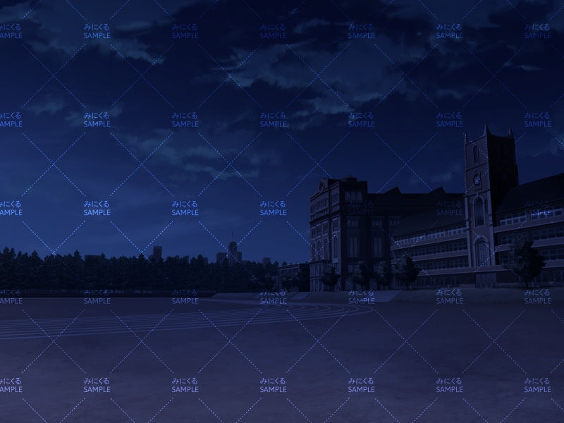 貴族・名門学校の校庭(消灯) - 学園編13