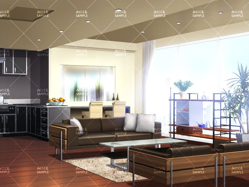 【PSD】オシャレなリビング(昼) - 日常編14