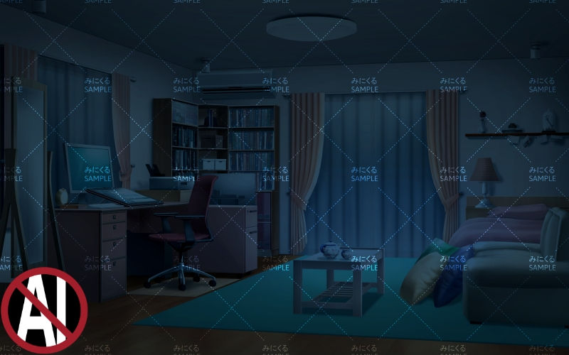 液タブがある部屋(消灯) - 日常編21