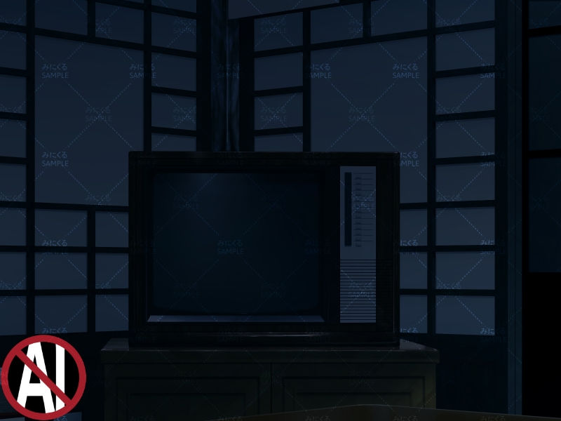 昭和のブラウン管テレビ+こたつ(消灯) - お部屋編01