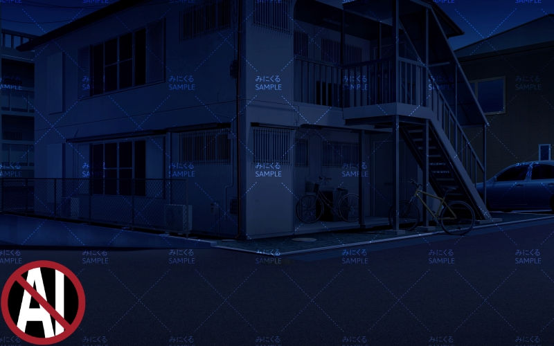 アパート外観(消灯) - 日常編21