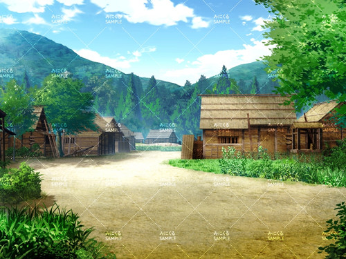 田舎の街並み(昼)-江戸編01 | 背景素材店みにくる