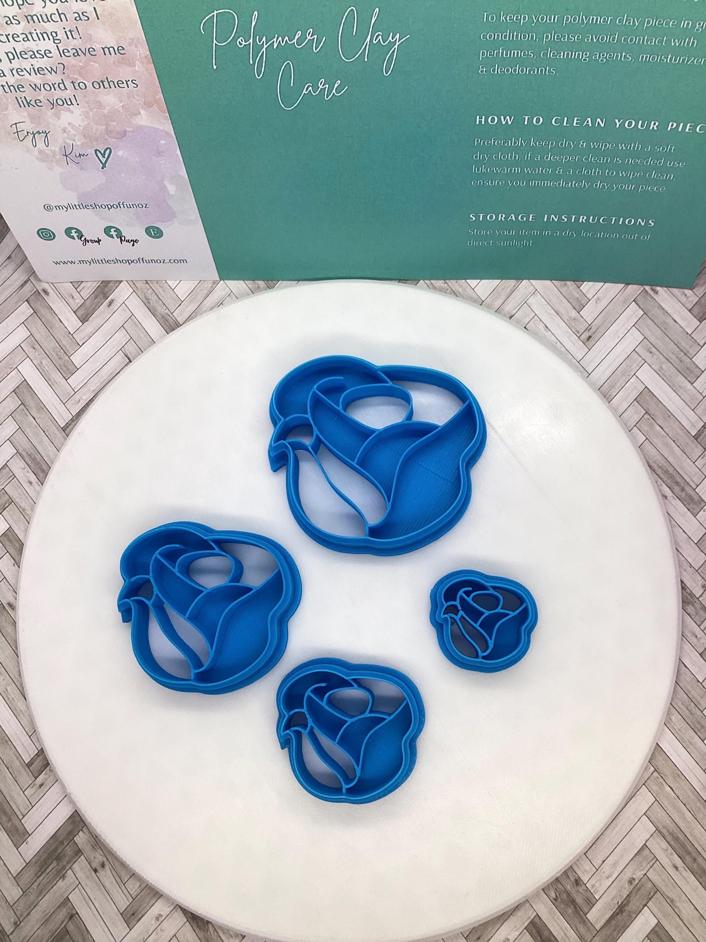 Charming Rose Bud Polymer Clay Cutter for Crafting Beautiful Floral Earrings