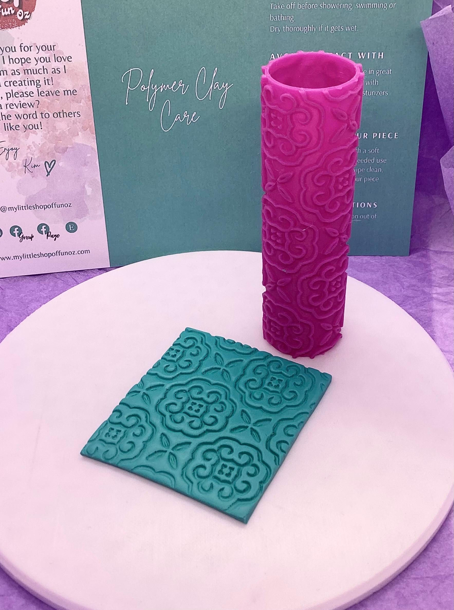 Moroccan Pattern Texture Roller for Polymer Clay, Mokume Gane Craft Tool