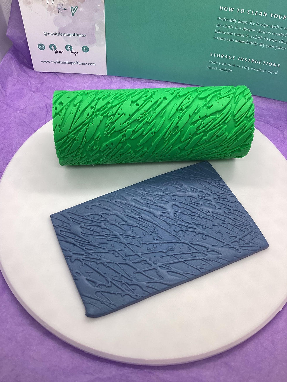 Abstract Pattern Polymer Clay Texture Roller - Mokume Gane Craft Tool Embosser