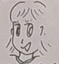 いつも前向きなあゆみさん(色紙に描いた似顔絵)