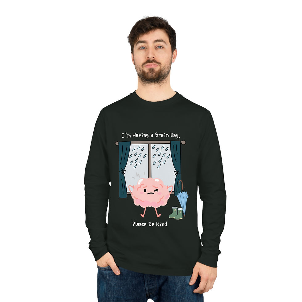 Thumbnail: Cute Brain Day Long Sleeve Tee – Kind Reminder Shirt for Mental Health Awareness
