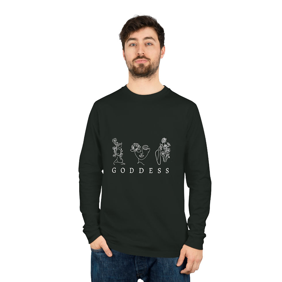 Thumbnail: Goddess Floral Long Sleeve Tee – Unisex Organic Cotton