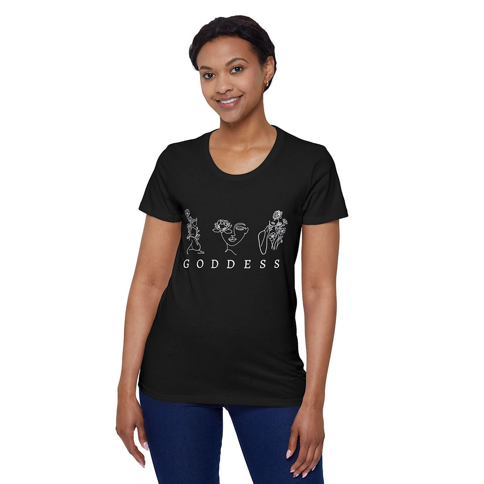 Thumbnail: Feminine Empowerment T-Shirt: Love Goddess Floral Organic T-Shirt 