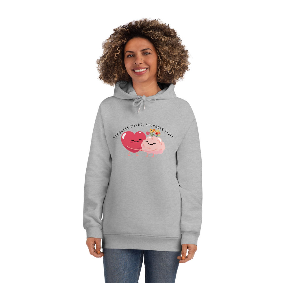 Thumbnail: Cute Unisex Hoodie - "Stronger Minds, Stronger Hearts"