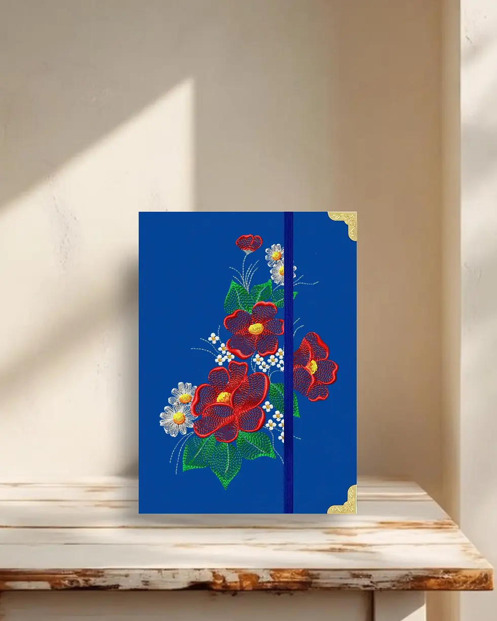 Miniatura: Capa para Kindle Bordada Flores e Folhas