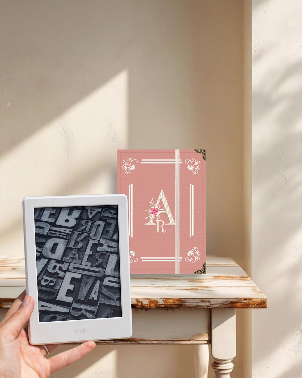 Miniatura: Capa para Kindle em tecido estruturado com bordado personalizado de iniciais
