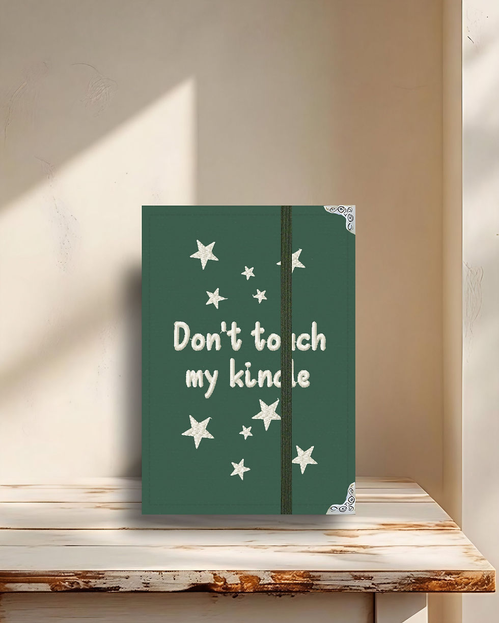 Miniatura: Capa Kindle Don't Touch bordada, cor Verde Musgo