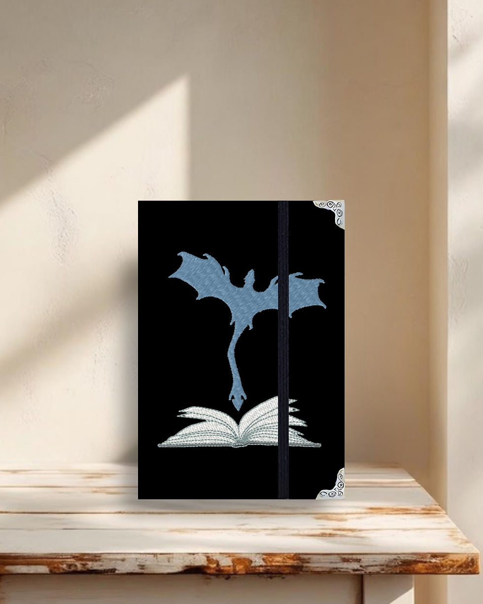 Miniatura: Capa Kindle em tecido estruturado dragão saindo do livro fundo preto carvão