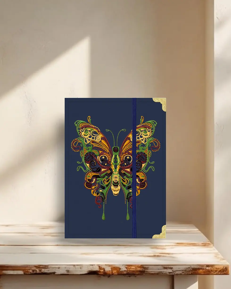 Miniatura: Capa Kindle com bordado delicado de borboleta.