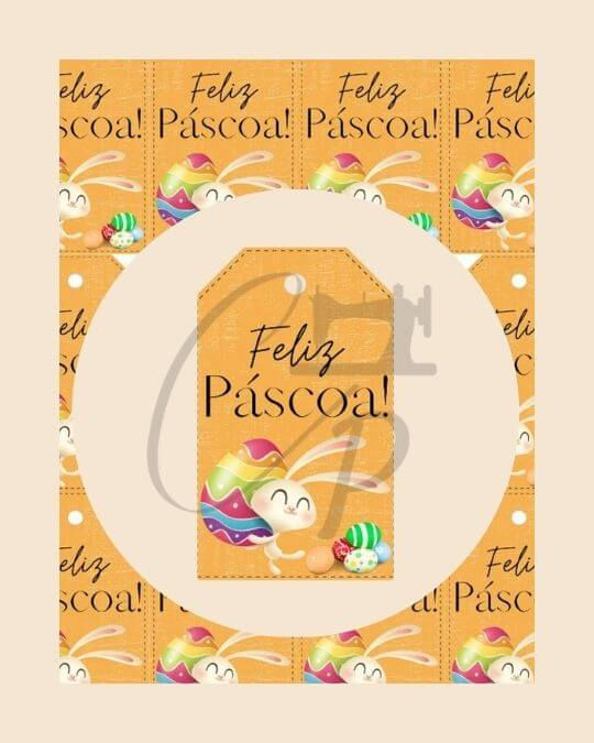 Miniatura: Arquivo digital com várias unidades de Tags Feliz Páscoa em PDF para imprimir em tamanho real, designs temáticos