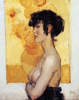 Isaac_Israels_-_Woman_before_''Sunflowers''_by_van_Gogh,_1917-1.jpg