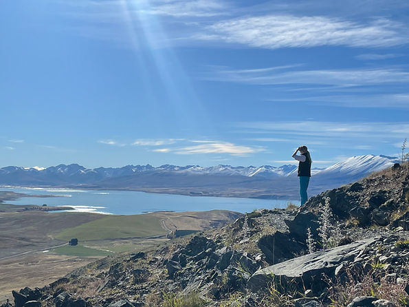 Woman looking out to the distance in New Zealand