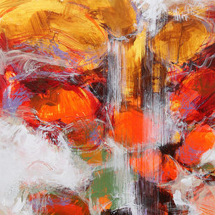 Vibrant abstract acrylic painting.