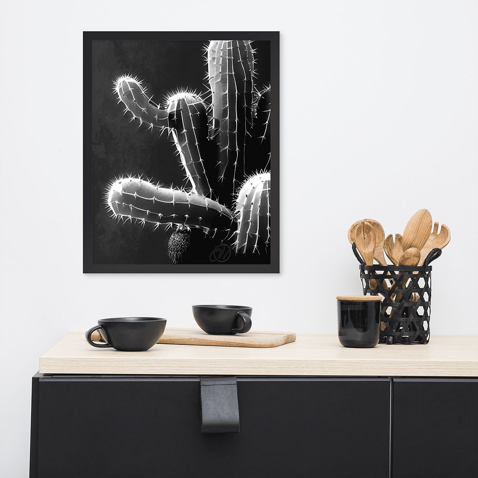 Framed poster print- dark and prickly