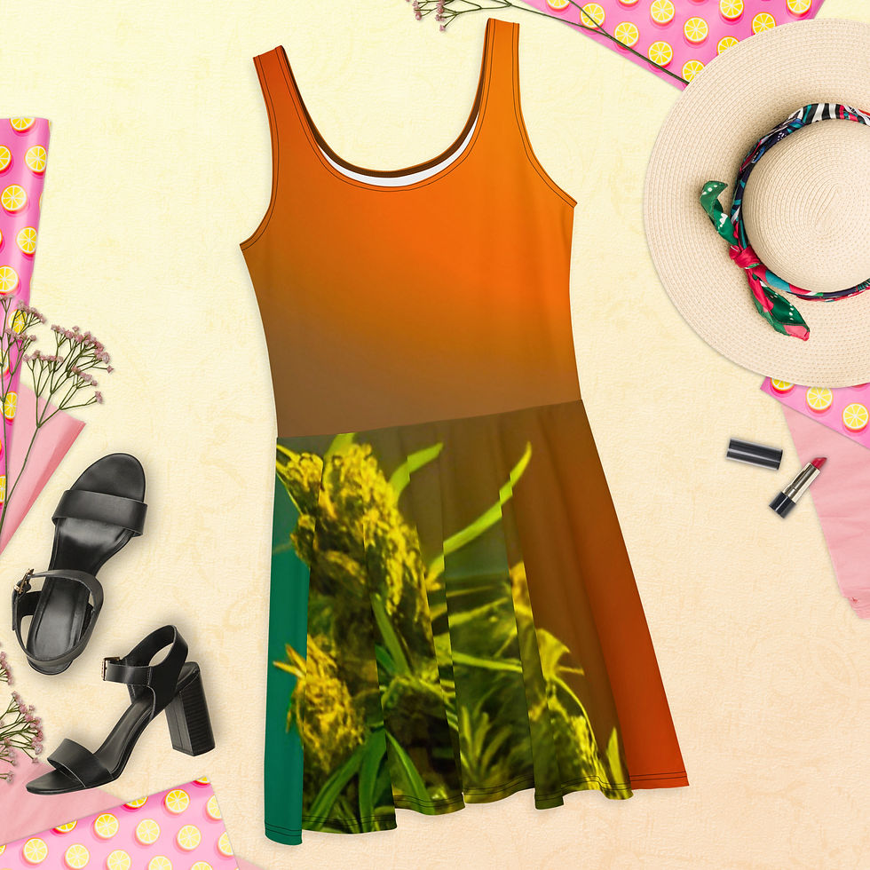 “the Golden Hour, 4:20” Skater Dress