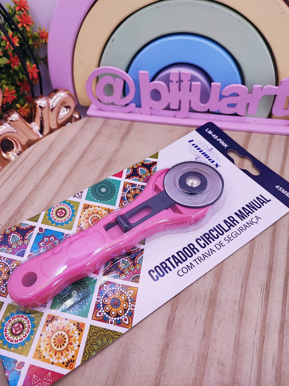 CORTADOR CIRCULAR MANUAL PINK COM TRAVA 45MM LANMAX