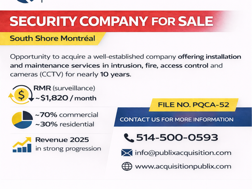 PQCA-52 / Security Company for Sale, Montreal South Shore