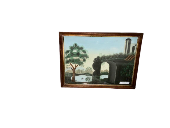 SCHOOL GIRL COLORED SANDPAPER MARBLE DUST PAINTING