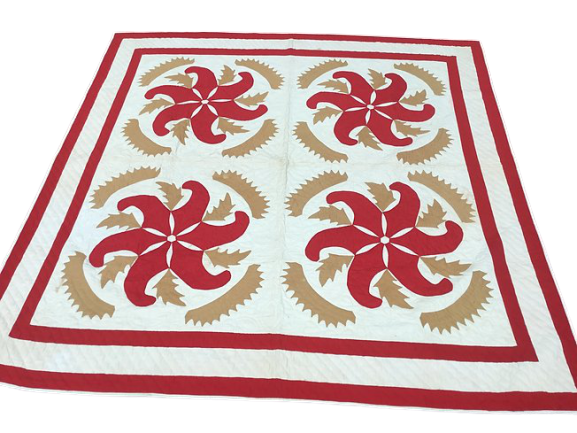 Princess feather quilt with great colors 19th. century