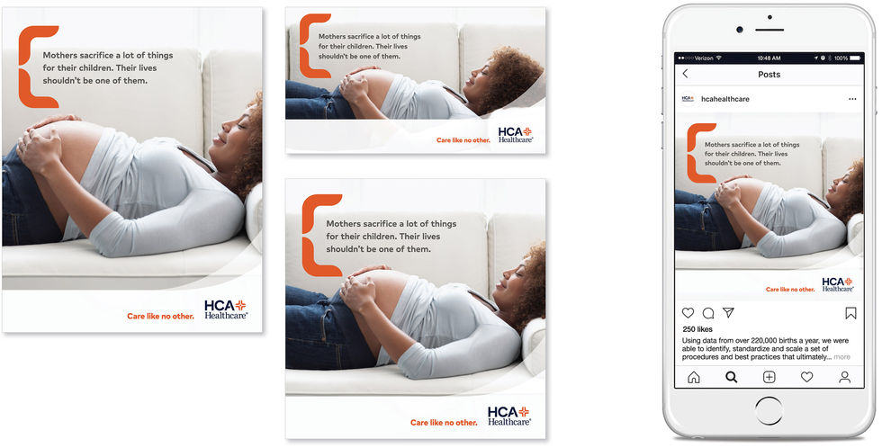 HCA Maternity digital ads