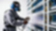 make me an image of black man in PPE spraying white paint to cable trays full of electrica