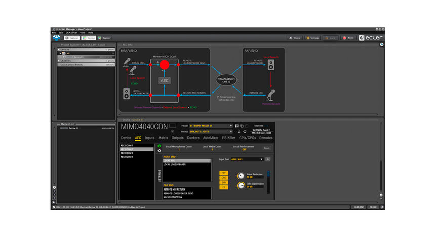 Ecler MIMO4040CDN 40x40 Dante Digital Audio Matrix