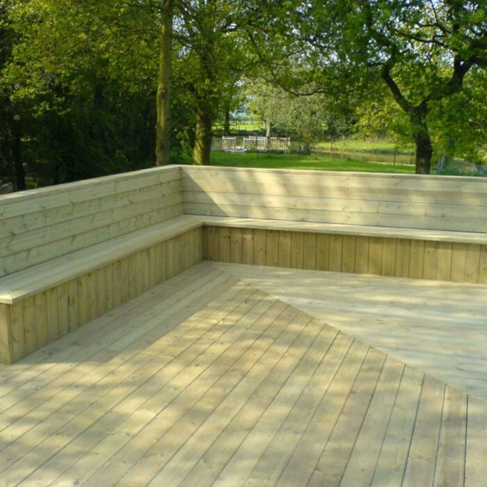 Thumbnail: Softwood decking in garden