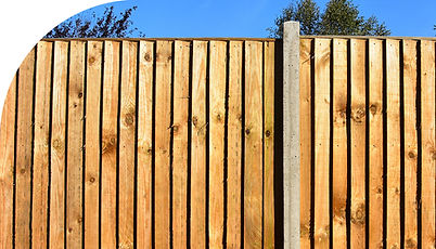 fencing in garden with concrete posts
