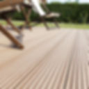 Softwood decking in garden