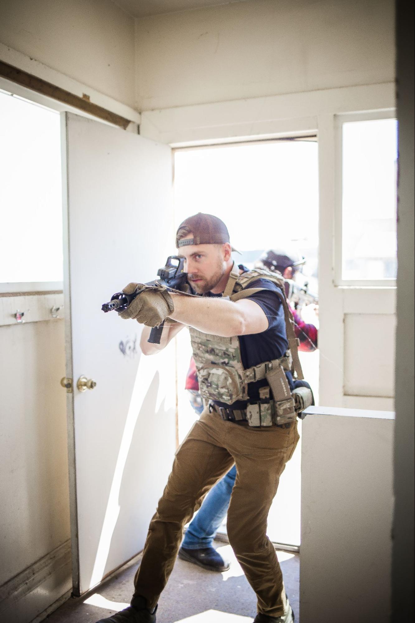 Firearm training with plate carrier