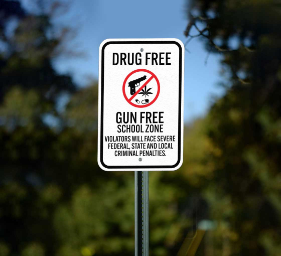 Gun free zone sign