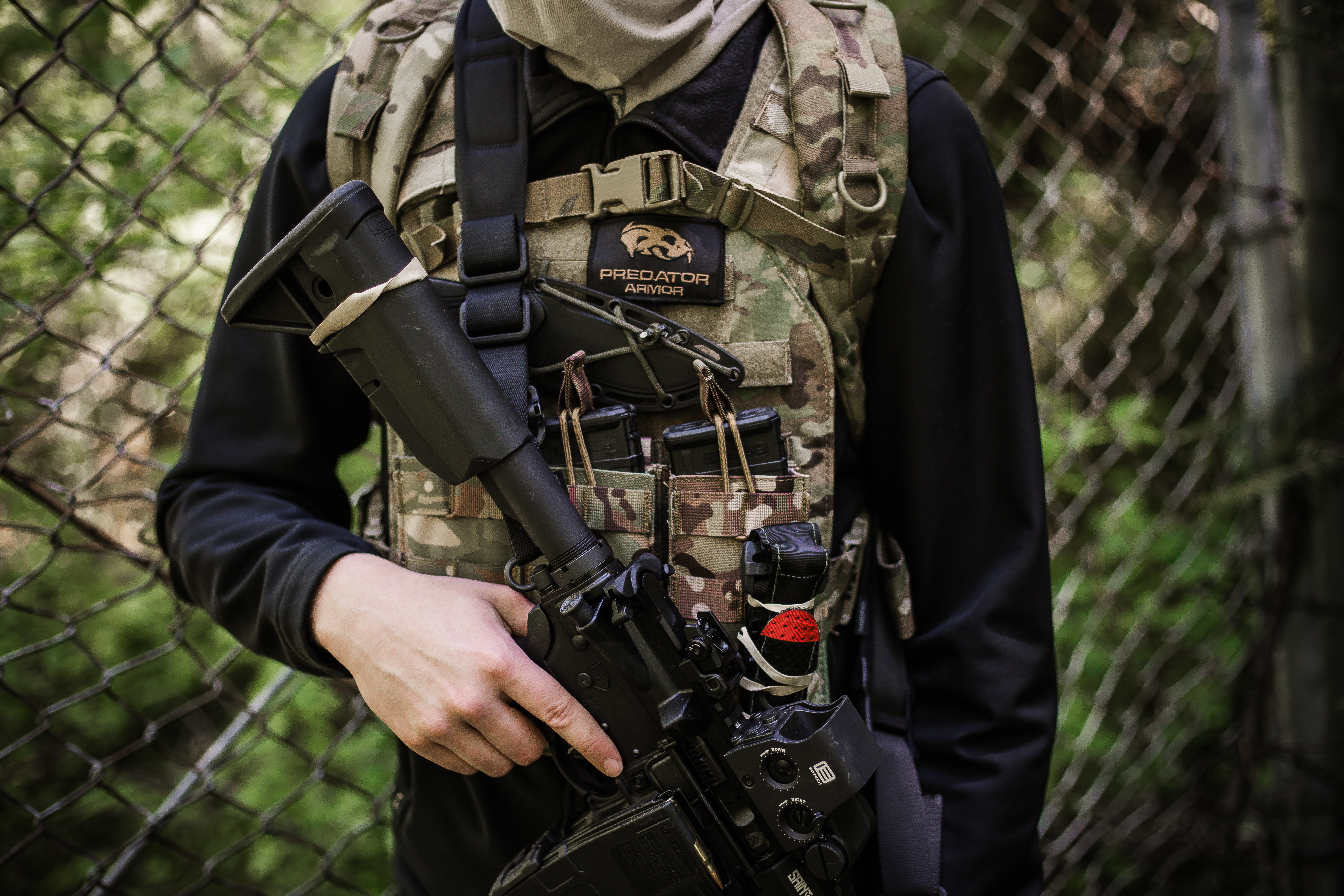 Civilian Wearing Predator Tactical Gear 