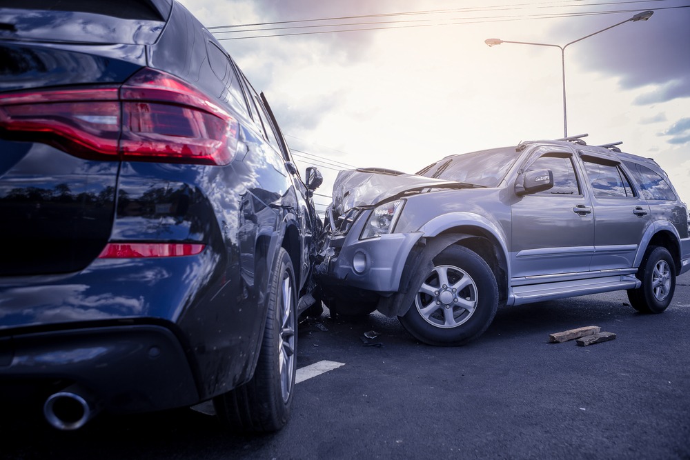 Photo of a Car Accident involving two vehicles. 