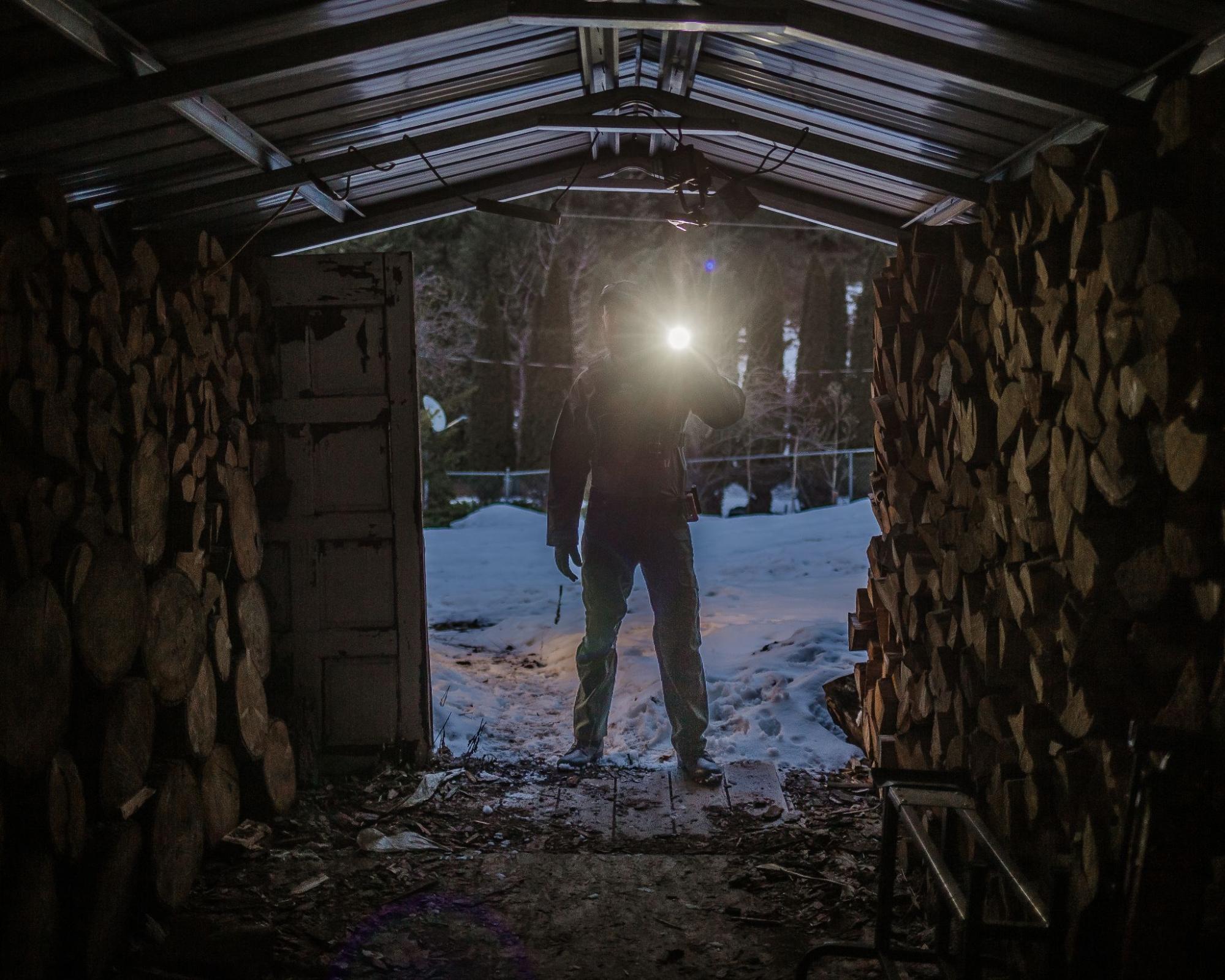 Tactical gear with flashlight